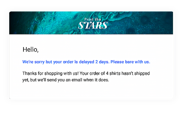 Order Is Delayed Email