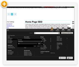 Easily Modify your CSS with Live Design's Point and Click Design Mode.