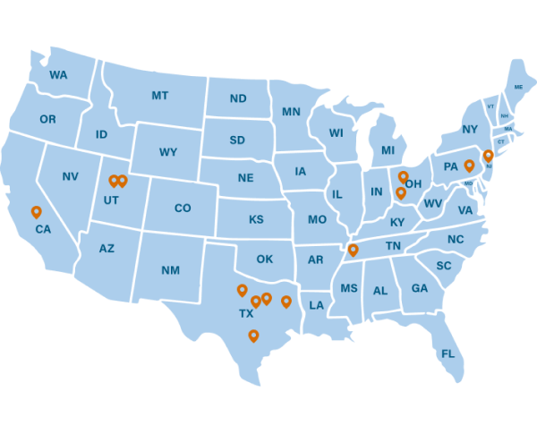 Map of Fulfillment Centers in United States