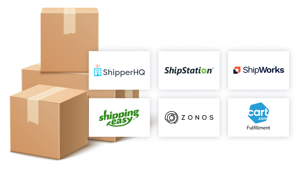 Shipping App Logos and Shipping Boxes