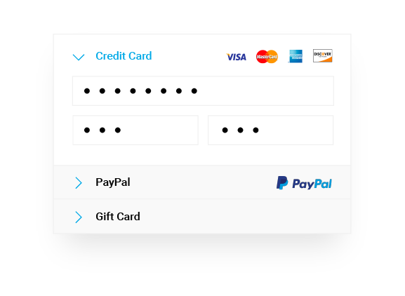 Payment Method Accordian Example