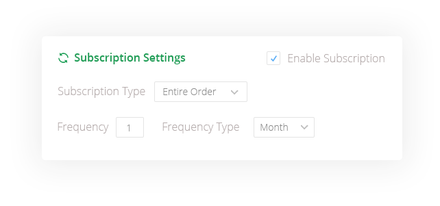 Subscription Settings Example